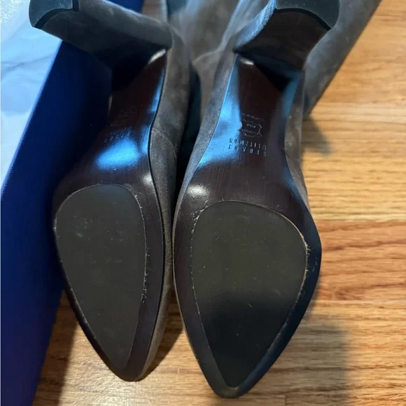 Stuart Weitzman Charcoal Suede Over-the-Knee Boots - Picture 3 of 5